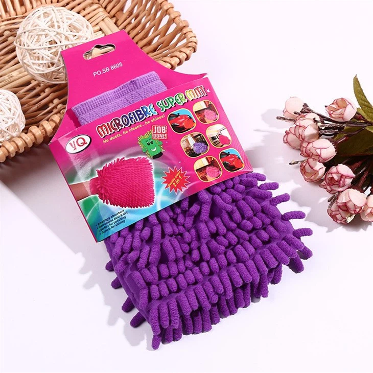 Chenille Double Side Cleaning Gloves Powerful Cleaning Capacity