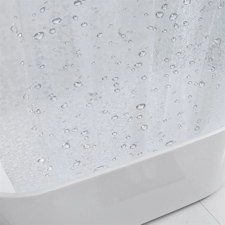 Modern Cobblestone Bath Curtain Mildew-proof Washable Shower Curtain With 12 Hooks
